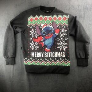 Disney Merry Stitchmas Christmas Size Large Sweatshirt Lilo and Stitch Preowned